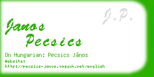 janos pecsics business card
